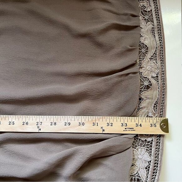 Sue Wong Vintage Silk Dress Y2K Embroidered Bubble Hem Taupe Mini Size XS - Picture 11 of 11